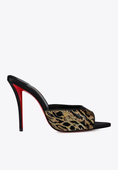 Christian Louboutin Miss Z Ocelot 100 Satin Mules