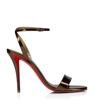 Christian Louboutin Miss Z Patent Leather Heeled Sandals 100 In Brown