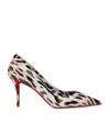 Christian Louboutin Miss Z Gigi 80 Leopard-print Patent-leather Point-toe Pumps In Pink