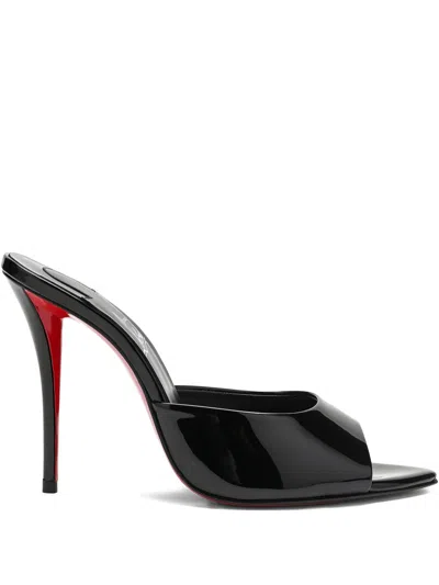Christian Louboutin Miss Z Patent Leather Peep Toe Mules In Black