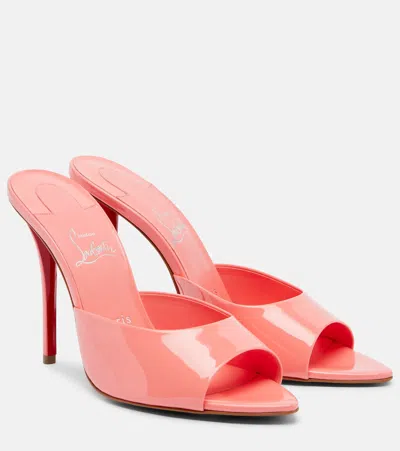 Christian Louboutin Me Dolly 100 Mirrored-leather Mules In Pink
