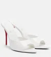 Christian Louboutin 100mm Miss Z Metallic Leather Mule Sandals In Silver