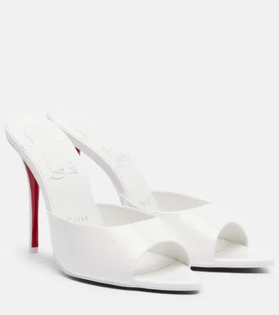 Christian Louboutin Miss Z Patent Leather Mules In White