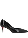 Christian Louboutin Glossy Pointed Toe High Heel Pumps In White