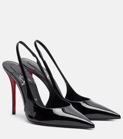 Christian Louboutin Miss Z Sling Patent Leather Slingback Pumps 100 In Black