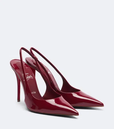 Christian Louboutin Miss Z Patent Leather Slingback Pumps In Red