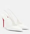 Christian Louboutin Miss Z 100 Patent-leather Slingback Pumps In White