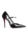 Christian Louboutin Miss Z Patent Leather Strap Pumps 100 In Black