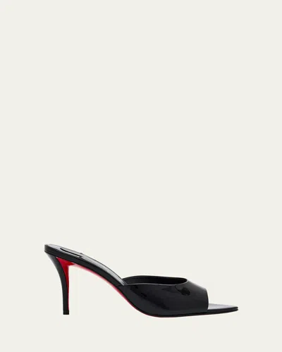 CHRISTIAN LOUBOUTIN MISS Z PATENT RED SOLE MULE SANDALS