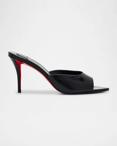 Christian Louboutin Me Dolly Napa Red Sole Slide Sandals In Black