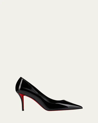 Christian Louboutin Miss Z Patent Red Sole Pumps In Black/lin Black