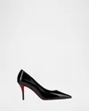 Christian Louboutin Miss Z Patent Red Sole Pumps In Black