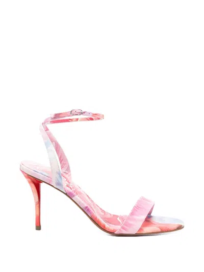 Christian Louboutin Miss Z Peony Motif Ankle Strap Sandals In Pink
