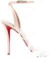 Christian Louboutin Miss Z Plumes Sandals In White