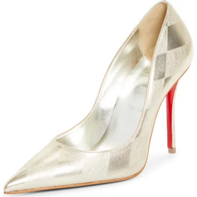 Christian Louboutin Miss Z Pointed Toe Pump In Gold
