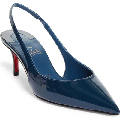 Christian Louboutin Miss Z Pointed Toe Slingback Pump In Blue