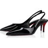 Christian Louboutin Miss Z Pointed Toe Slingback Pump In Black