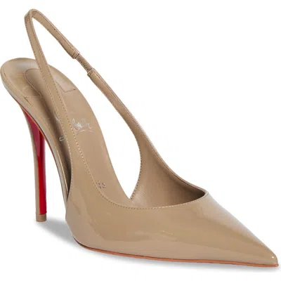 Christian Louboutin Miss Z Pointed Toe Slingback Pump In Brown