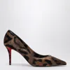 Christian Louboutin Miss Z Pony Skin Pumps With Leopard Print In Brown