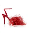 Christian Louboutin Miss Z Poupi Satin Heeled Sandals 100 In Red