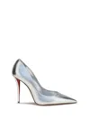 Christian Louboutin Miss Z 100 Laminated Leather Pumps In Silver