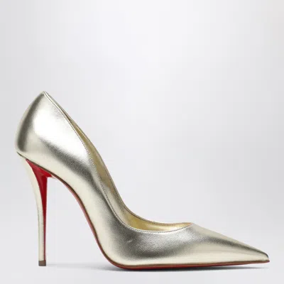 Christian Louboutin Miss Z Pumps In Silver Laminated Nappa Leather In Gold
