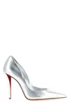 Christian Louboutin Miss Z 100 Laminated Leather Pumps In Silver