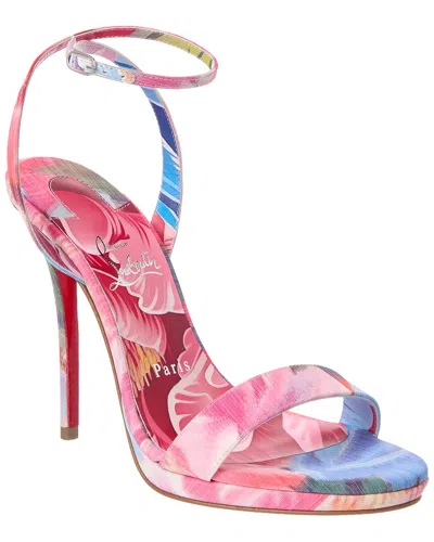 Christian Louboutin Miss Z Queen 100 Canvas Sandal In Multi