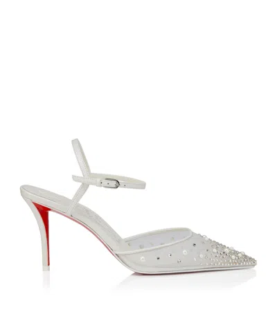 Christian Louboutin Miss Z Riviera Strass Embellished Pumps 80 In White