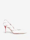 Christian Louboutin Miss Z Printed Cotton Red Sole Pumps In Pink