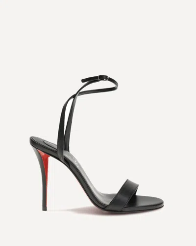 Christian Louboutin Miss Z Leather Red Sole Ankle-strap Sandals In Black