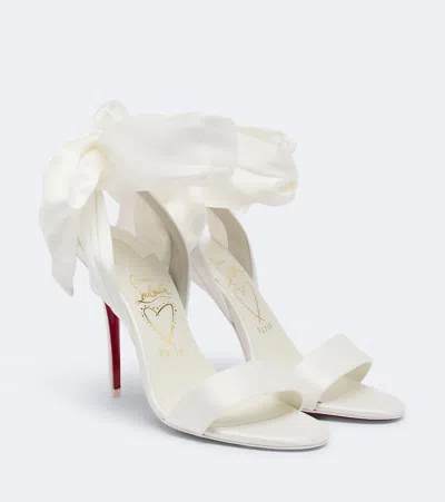 Christian Louboutin Miss Z Sandal Du Desert Crepe Satin Sandals In White