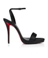 Christian Louboutin Miss Z Leather Red Sole Ankle-strap Sandals In Black