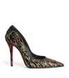 Christian Louboutin Miss Z Ocelot 100 Lurex And Leather-trimmed Sequined Satin Pumps
