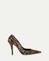 Christian Louboutin Miss Z Ocelot 100 Lurex And Leather-trimmed Sequined Satin Pumps In Multi