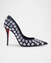 Christian Louboutin Miss Z Silk Crystal Red Sole Pumps