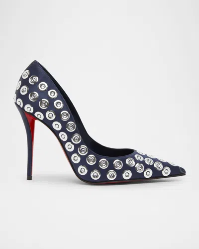 Christian Louboutin Miss Z Silk Crystal Red Sole Pumps