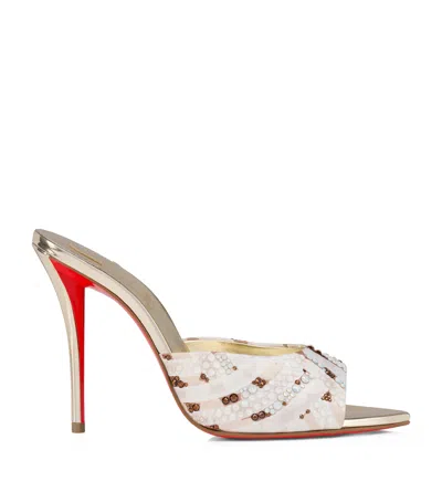 Christian Louboutin Miss Z Silk Strass Heeled Mules 80