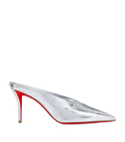 CHRISTIAN LOUBOUTIN MISS Z SLIMIMULE LEATHER HEELED MULES 80