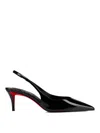 Christian Louboutin Women Miss Z 60mm Patent Calfskin Slingback Pump In Black