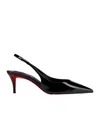 Christian Louboutin Women Miss Z 60mm Patent Calfskin Slingback Pump In Black