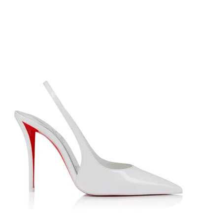 Christian Louboutin Miss Z Sling Patent Leather Slingback Pumps 100 In White