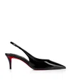Christian Louboutin Women Miss Z 60mm Patent Calfskin Slingback Pump In Black