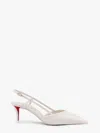 Christian Louboutin Apostropha Mesh Strass Red Sole Pumps In White