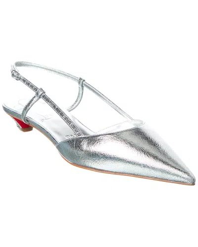 Christian Louboutin Miss Z Slingina 25 Leather Slingback Pump In Silver