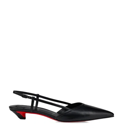 Christian Louboutin Miss Z Slingina Leather Pumps 25 In Black