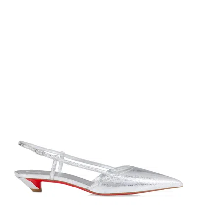 Christian Louboutin Miss Z Slingina Metallic Leather Pumps 25