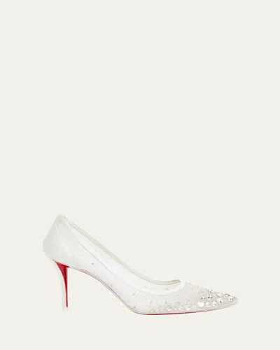 CHRISTIAN LOUBOUTIN MISS Z SPARKLING RED SOLE PUMPS