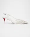 Christian Louboutin Miss Z Sparkling Red Sole Slingback Pumps In Ivory