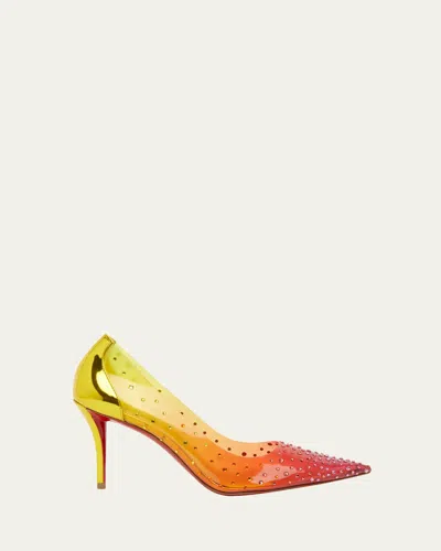 CHRISTIAN LOUBOUTIN MISS Z STUDDED PVC RED SOLE PUMPS